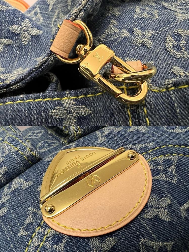Modern Refined Embroidered Denim Backpack