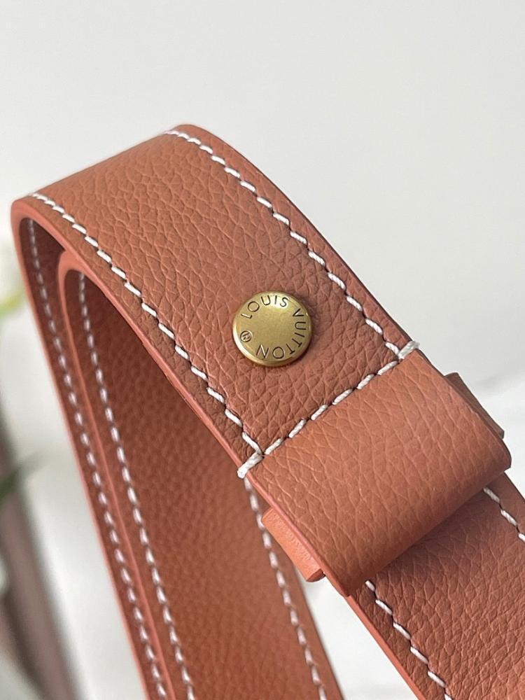 Modern Elegant Gold Monogram Calfskin Messenger Bag