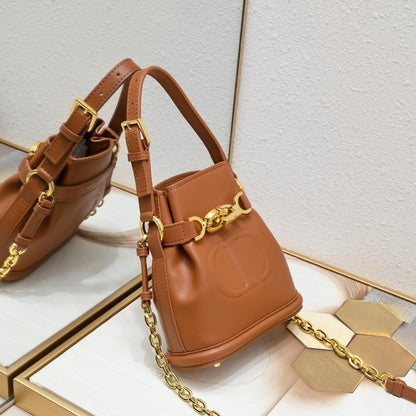 Modern Refined Calfskin Bucket Bag