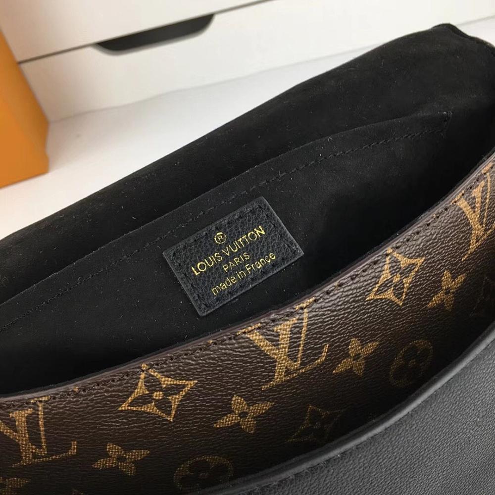 Classic Elegant Monogram Leather Messenger Bag