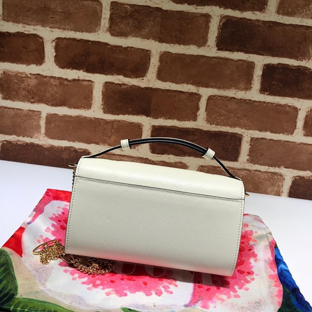 White Leather Top Handle Bag