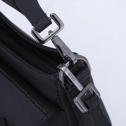 Luxury Stylish Black Quilted Calfskin Shoulder Bag