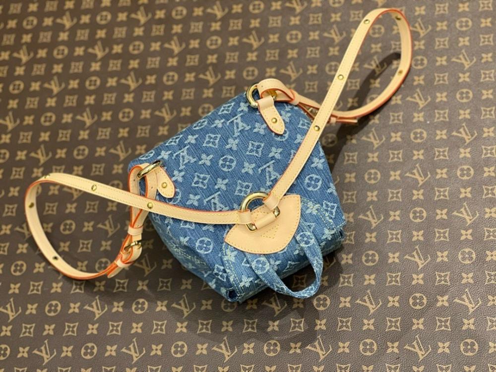 Modern Refined Embroidered Denim Backpack