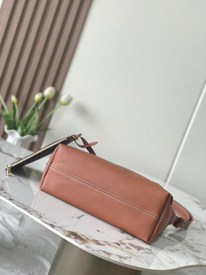 Modern Elegant Gold Monogram Calfskin Messenger Bag