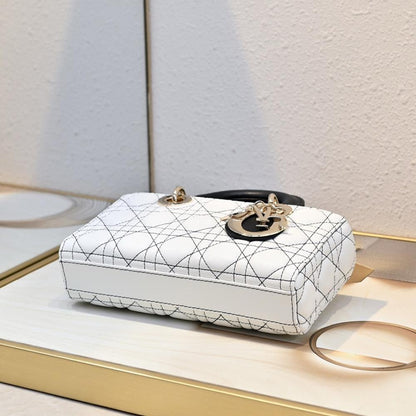 Italian-Inspired Elegant White Leather Shoulder Bag