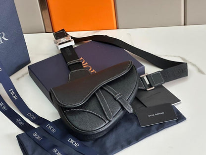 Elegant Refined Black Calfskin Shoulder Bag