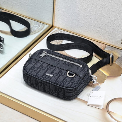 Modern Black Printed Calfskin Shoulder Bag – Limited Edition