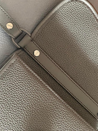 Elegant Premium Black Printed Calfskin Shoulder Bag