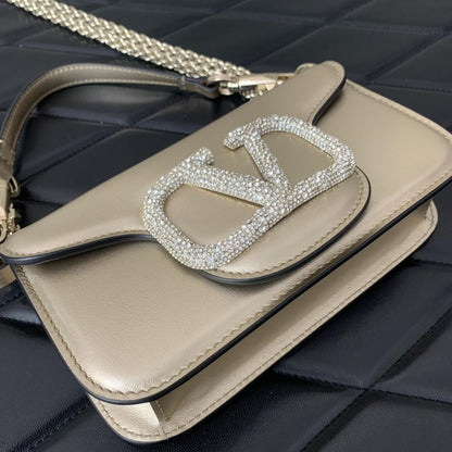 Crystal-Embellished Calfskin Wallet
