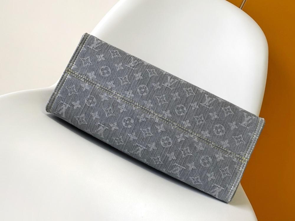 OnTheGo Grey Monogram Denim Shoulder Bag