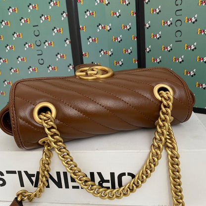 Alma Brown Quilted Leather Top Handle Bag