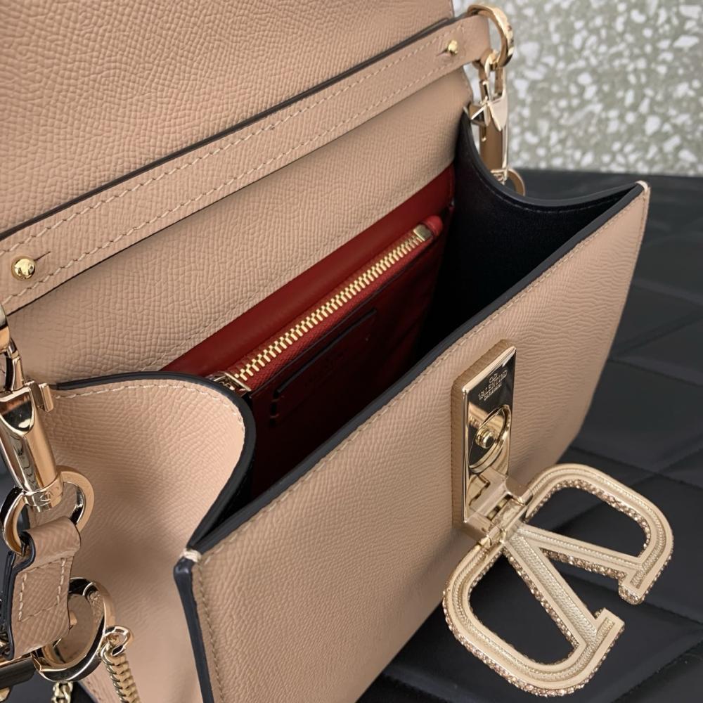 Crystal-Embellished Calfskin Shoulder Bag