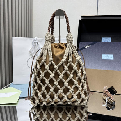 Woven Top Handle Bag