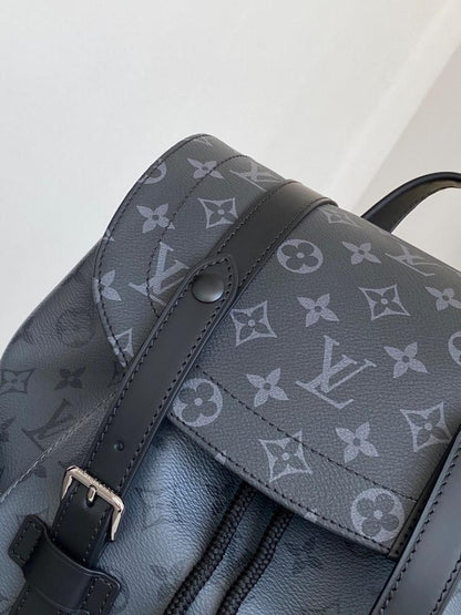 Modern Italian-Inspired Black Canvas Backpack