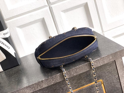 Denim Top Handle Bag