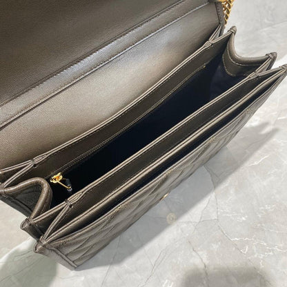 Alma Gold Quilted Leather Shoulder Bag