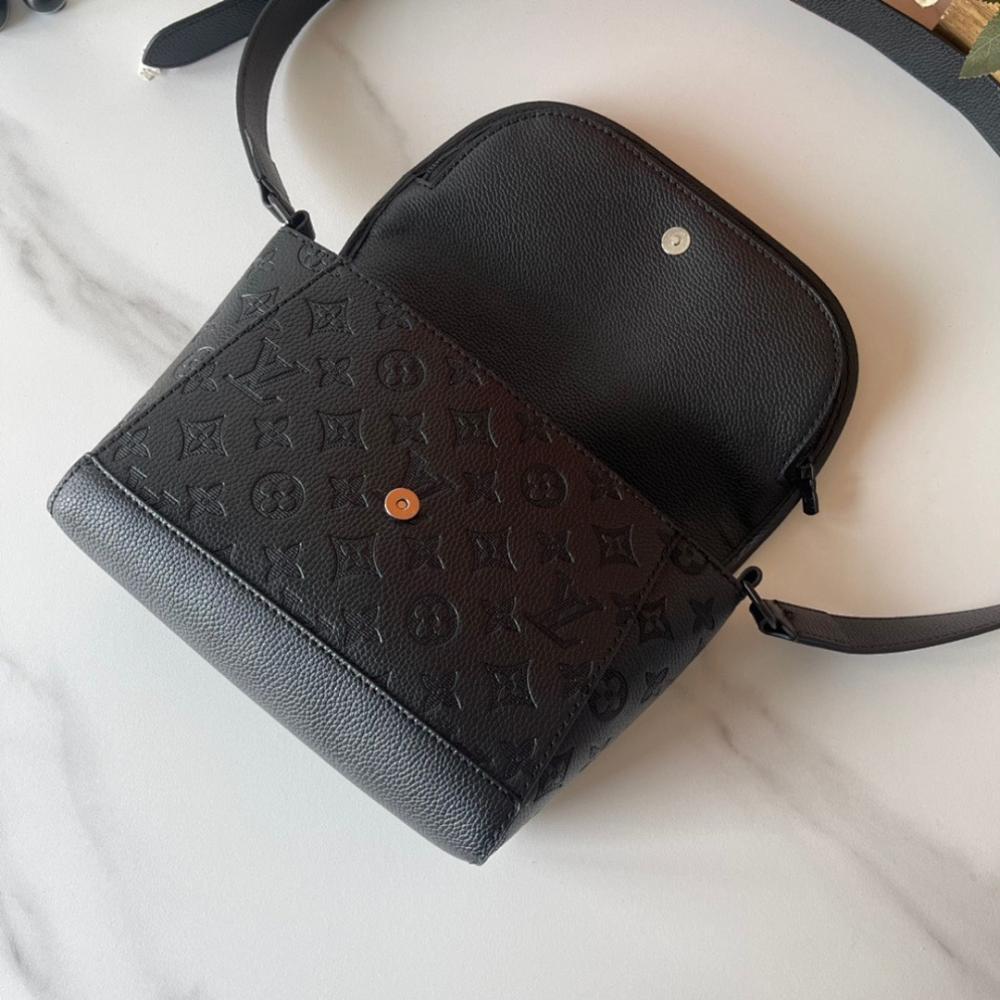 Modern Italian-Inspired Monogram Leather Shoulder Bag