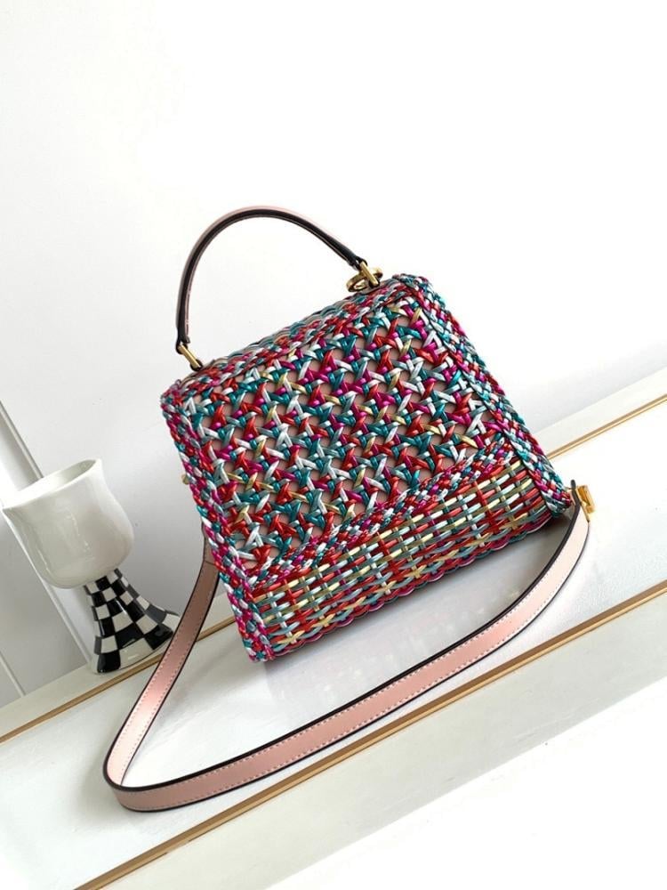 Modern Luxury Gold Woven Leather Tote Bag