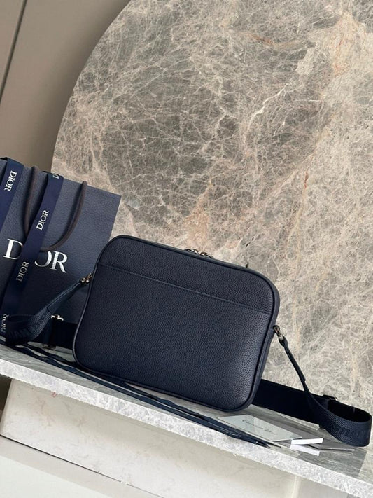 Luxury Stylish Blue Leather Top Handle Bag