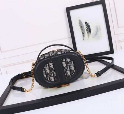 Modern Elegant Black Calfskin Shoulder Bag