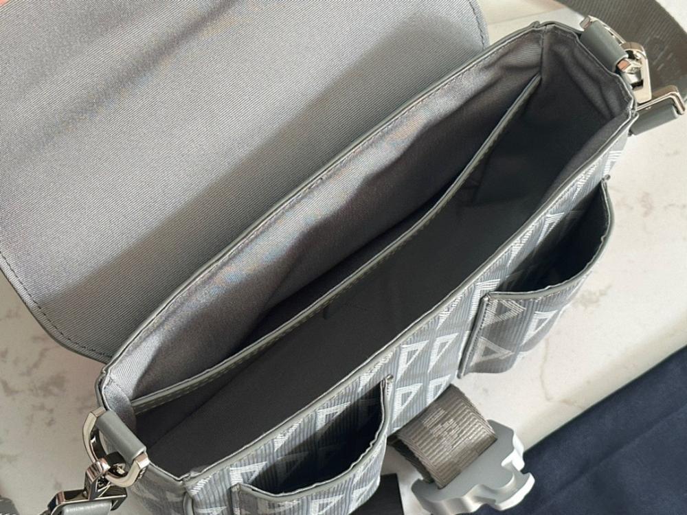 Italian-Inspired Luxury Grey Calfskin Shoulder Bag