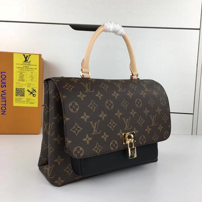 Classic Elegant Monogram Leather Messenger Bag