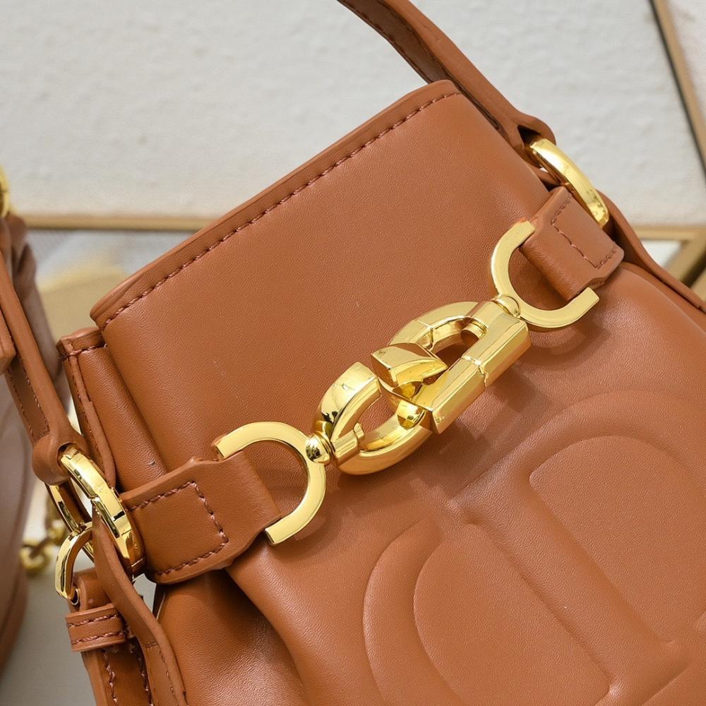 Modern Refined Calfskin Bucket Bag