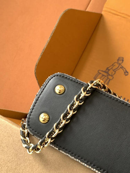 Crystal-Embellished Leather Wallet