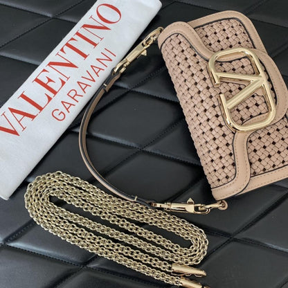 Woven Calfskin Top Handle Bag
