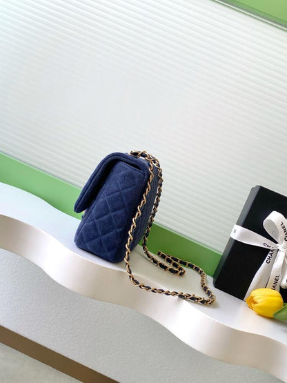 Classic Gold Leather Shoulder Bag
