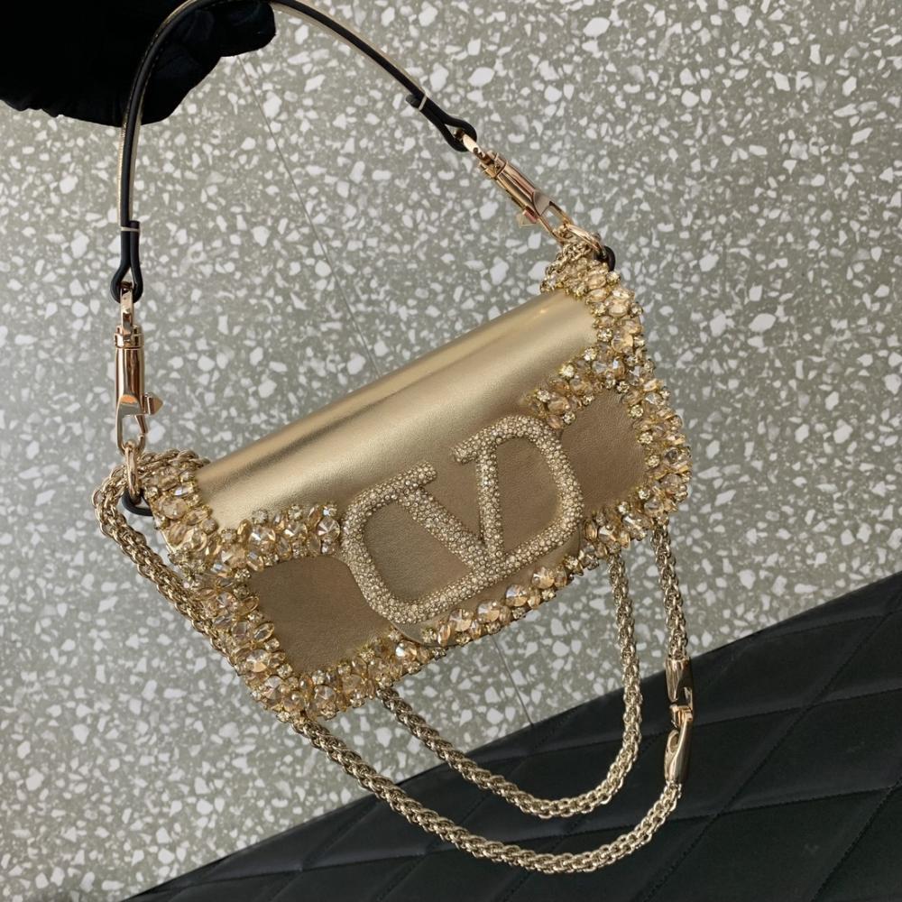 Crystal-Embellished Shoulder Bag