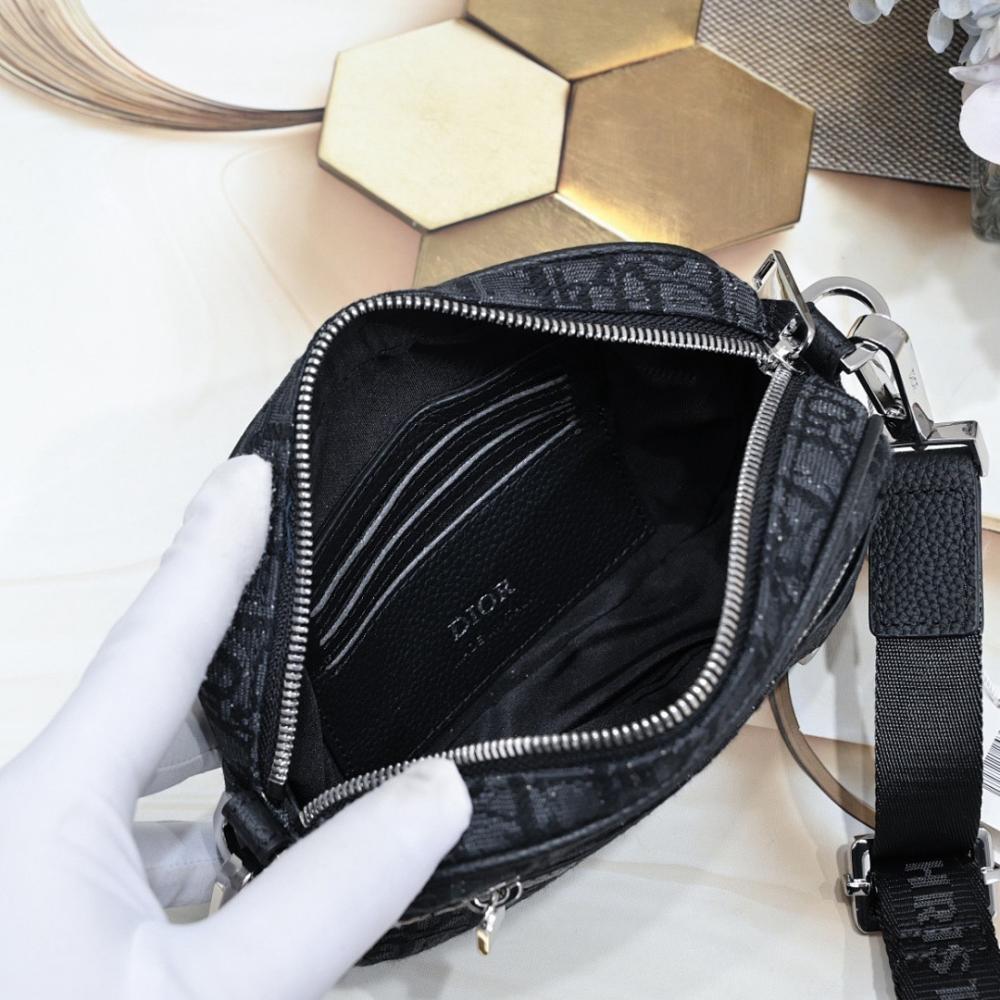 Modern Black Printed Calfskin Shoulder Bag – Limited Edition