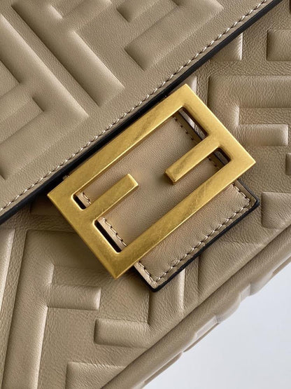 Gold Leather Crossbody Bag