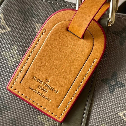 Keepall Monogram Leather Travel Bag