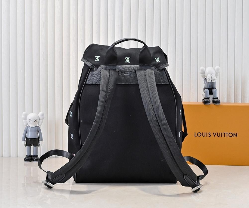 Elegant Refined Embroidered Denim Backpack