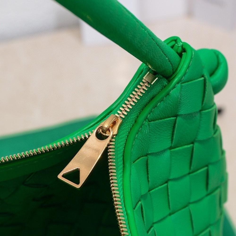 Alma Gold Woven Lambskin Shoulder Bag