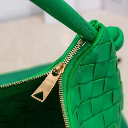 Alma Gold Woven Lambskin Shoulder Bag