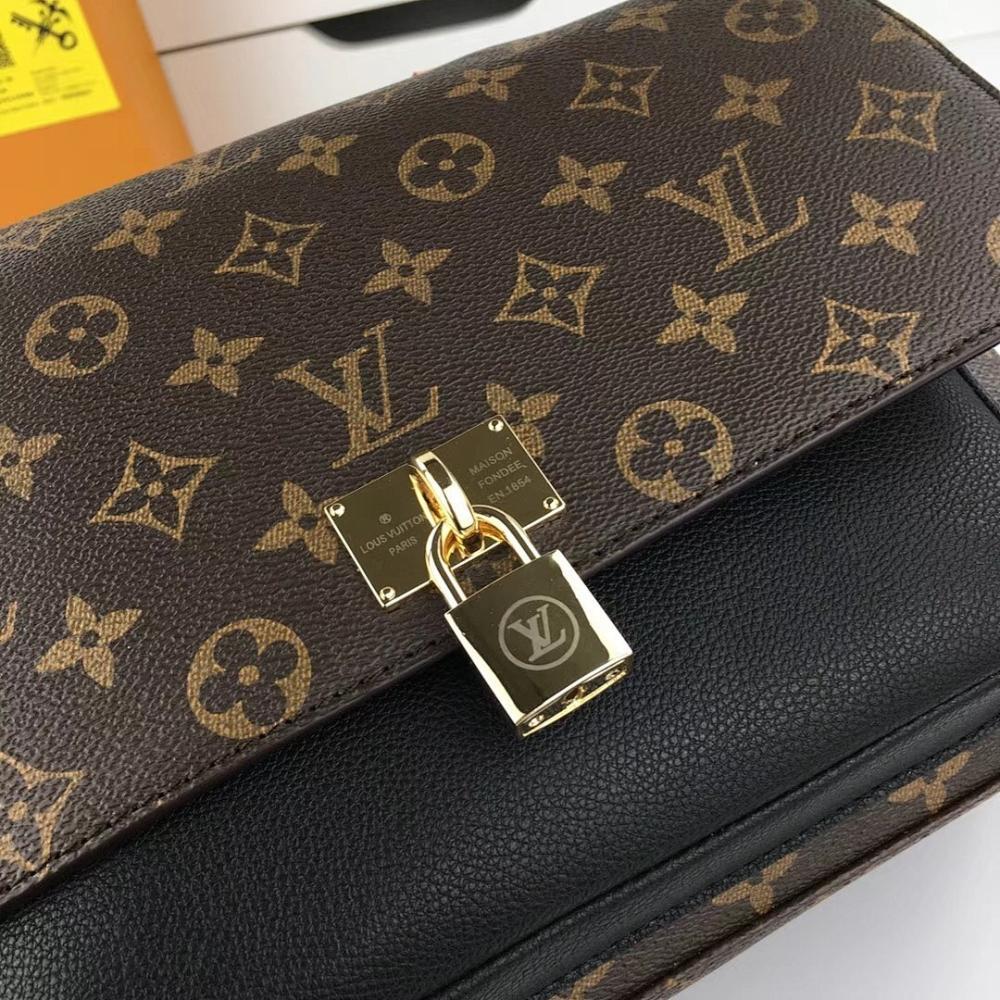 Classic Elegant Monogram Leather Messenger Bag