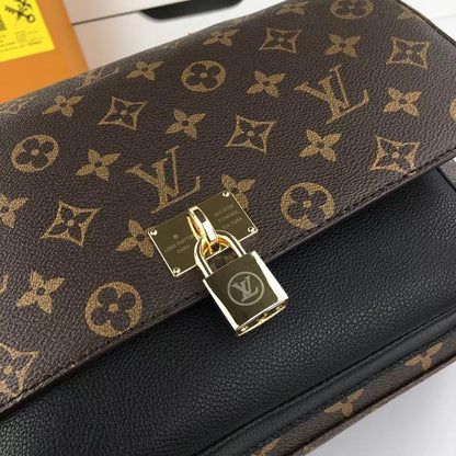Classic Elegant Monogram Leather Messenger Bag
