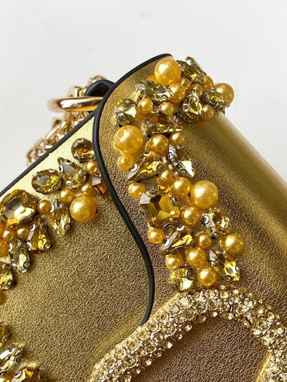 Modern Elegant Crystal-Embellished Leather Shoulder Bag – Special Edition