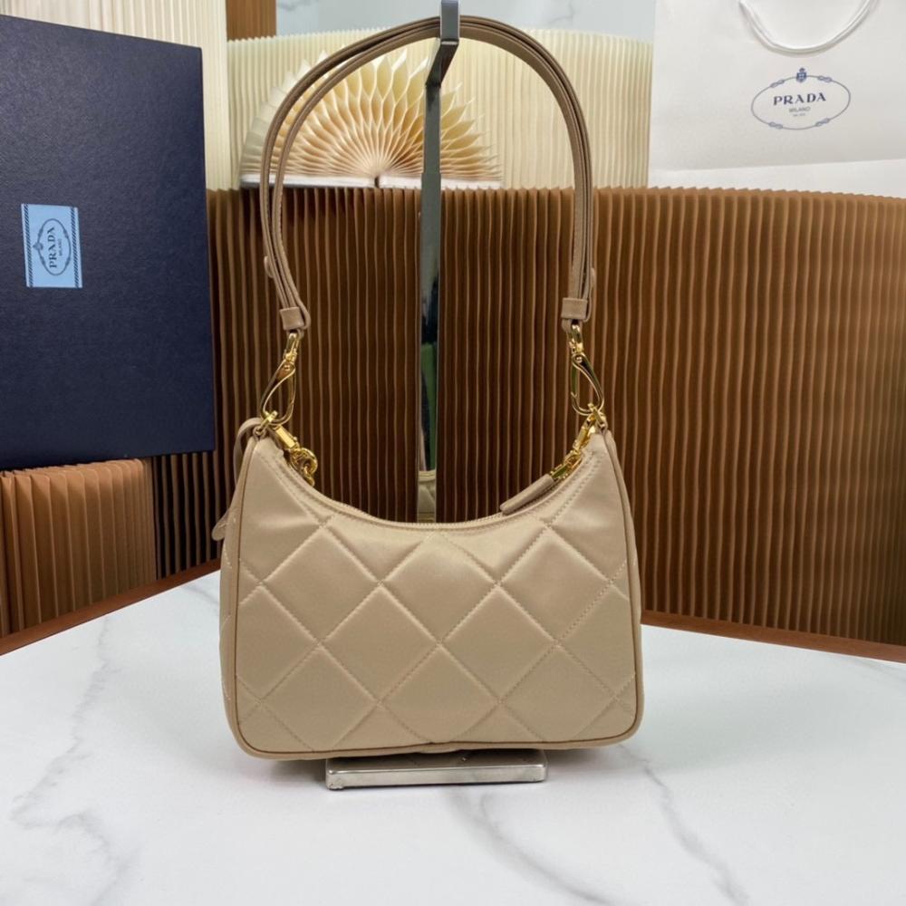 Gold Nylon Hobo Bag