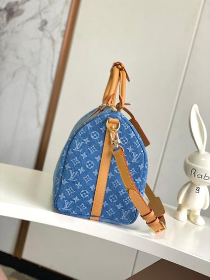 Keepall Woven Leather Travel Bag