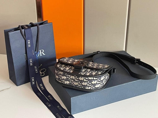 Italian-Inspired Stylish Black Printed Calfskin Shoulder Bag
