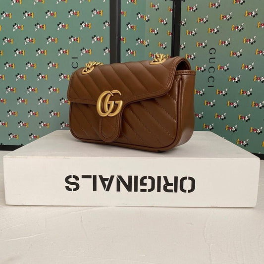 Alma Brown Quilted Leather Top Handle Bag