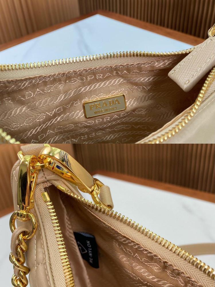Gold Nylon Hobo Bag