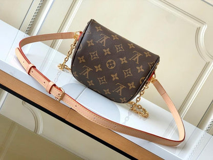 Elegant Premium Monogram Leather Shoulder Bag