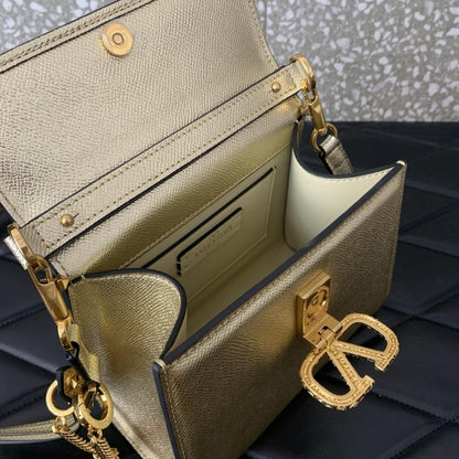 Crystal-Embellished Calfskin Shoulder Bag