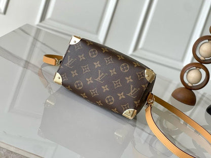 Modern Black Monogram Leather Crossbody Bag