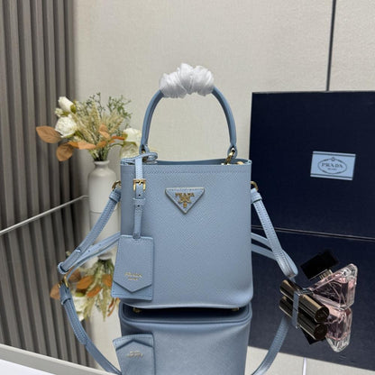 Saffiano Leather Bucket Bag