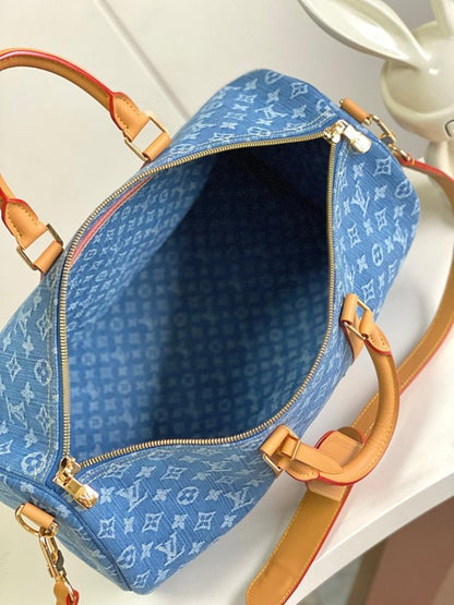 Keepall Woven Leather Travel Bag
